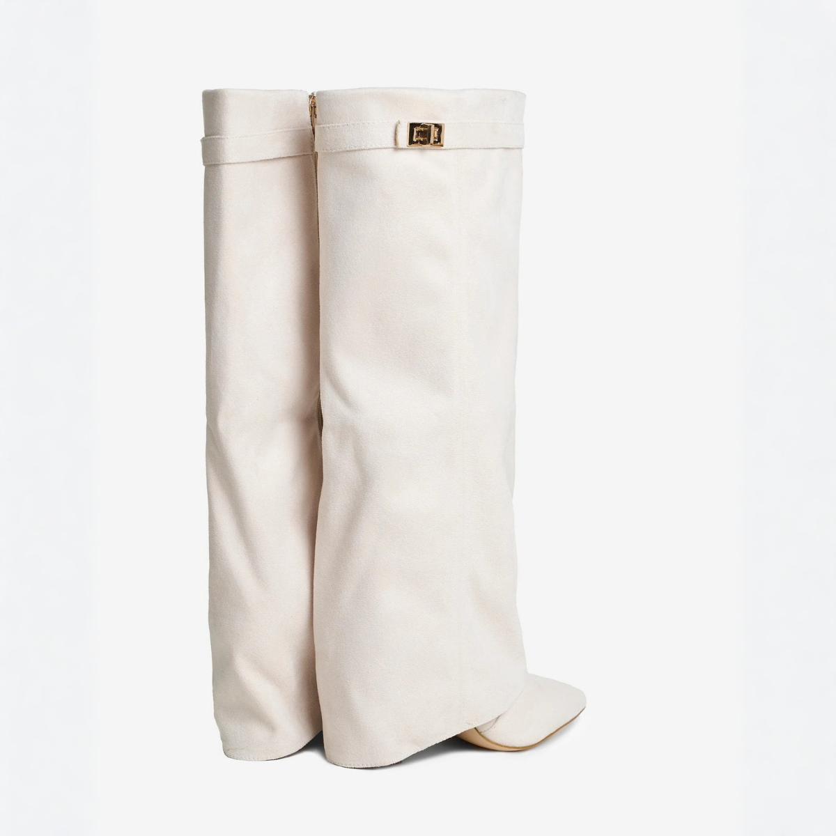 Suede High Boots New York - Krem