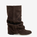 Slouchy Suede Low Boots New York - Brązowy
