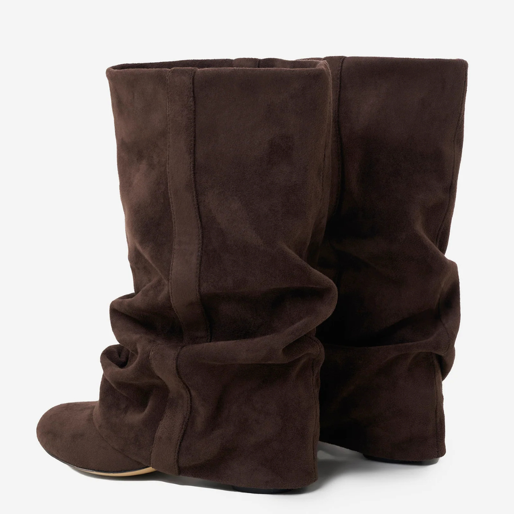 Slouchy Suede Low Boots New York - Brązowy
