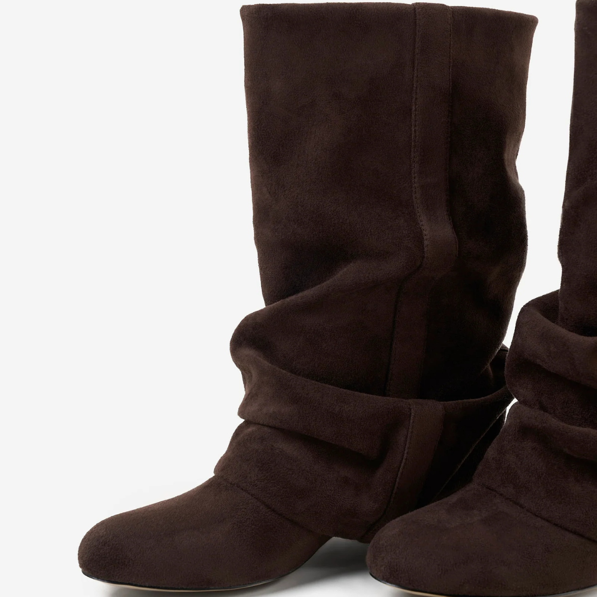 Slouchy Suede Low Boots New York - Brązowy