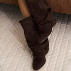 Slouchy Suede Low Boots New York - Brązowy