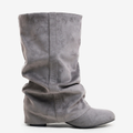 Slouchy Suede Low Boots New York - Szary