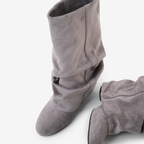 Slouchy Suede Low Boots New York - Szary