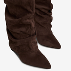 Slouchy Suede High Boots New York - Brązowy