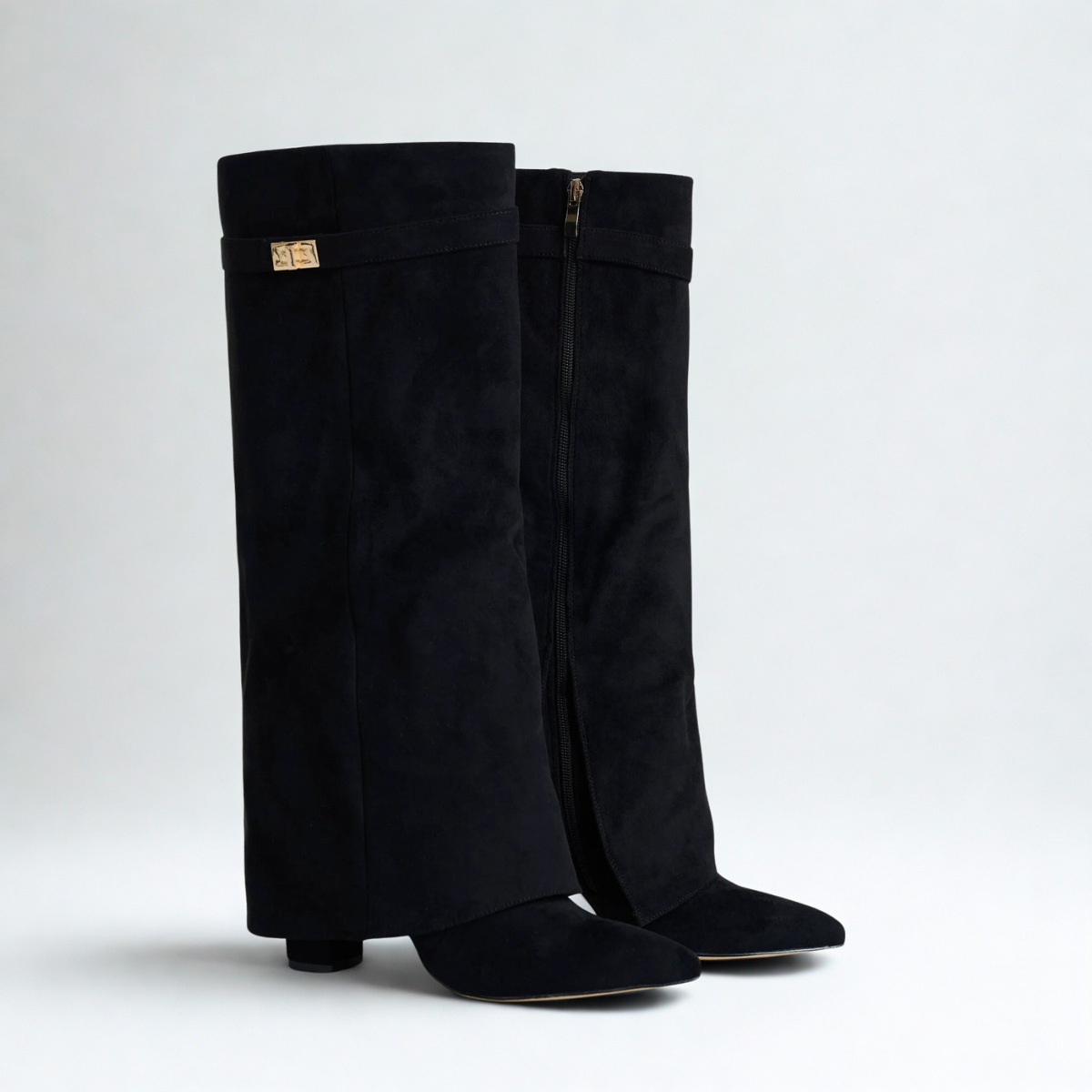 Suede High Boots New York - Czarny